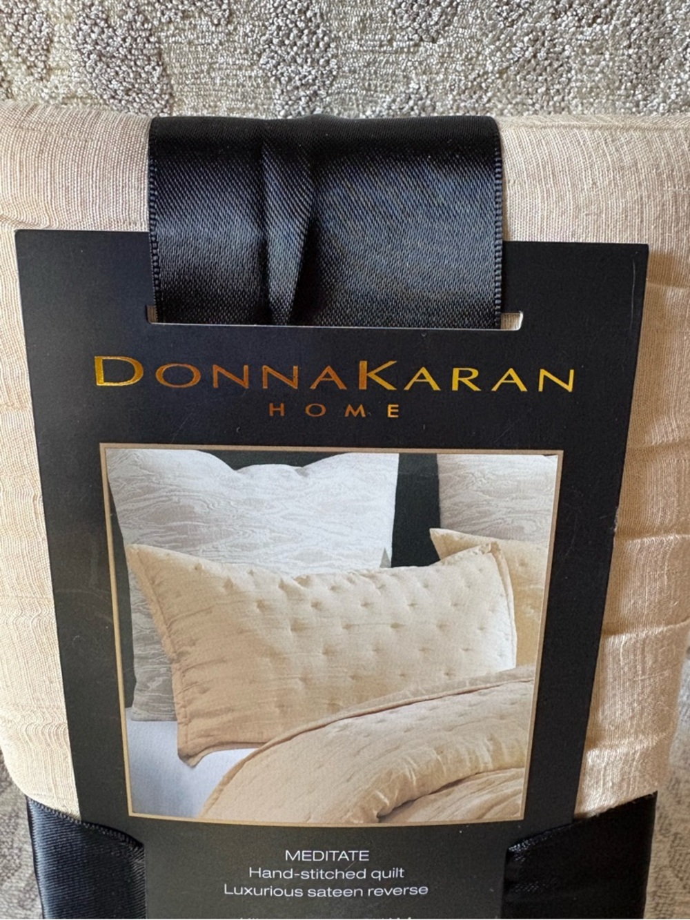 NWT Donna Karan Home Meditate Gold Silk Queen Pillow Sham